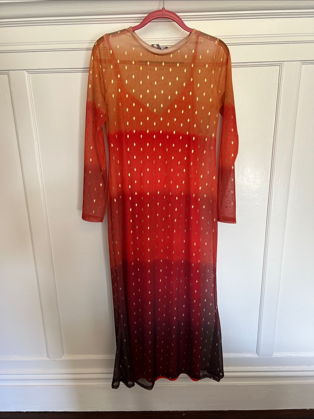 “Never Fully Dressed” Sheer Long Sleeve Maxi Dress with Slip